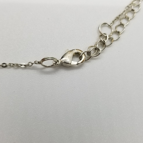 silver tone Scorpio spellout necklace - Picture 3 of 4